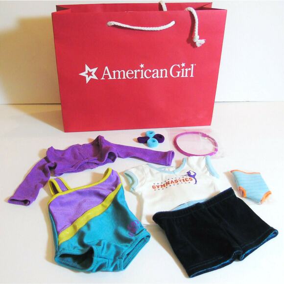 American Girl Doll McKenna PRACTICE WARDROBE Gymnastics Gym Outfit Leotard BAG + - Picture 8 of 8